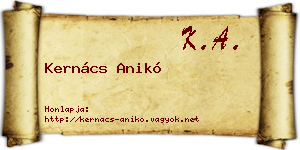 Kernács Anikó névjegykártya