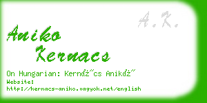 aniko kernacs business card